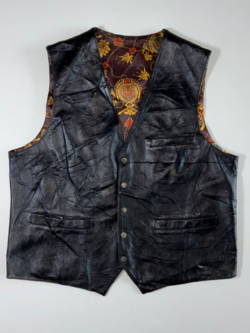 Vintage | Black Leather Waistcoat(S)