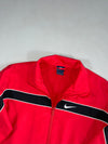 Nike Red Track Jacket – Black & White Chest Stripe, Mesh Lined (L)