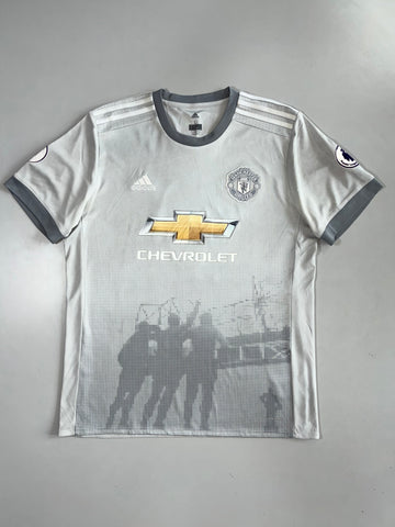 Adidas Manchester United 2017/18 Away Jersey — Lukaku #9 | Chevrolet | Premier League Patch (L/XL)