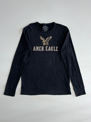 American Eagle Outfitters Athletic Fit Graphic Long Sleeve – Black (M)