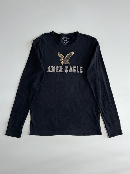 American Eagle Outfitters Athletic Fit Graphic Long Sleeve – Black (M)