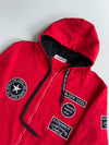 Big&Big Red Patch Zip Hoodie – Y2K Streetwear Badges |(XL)