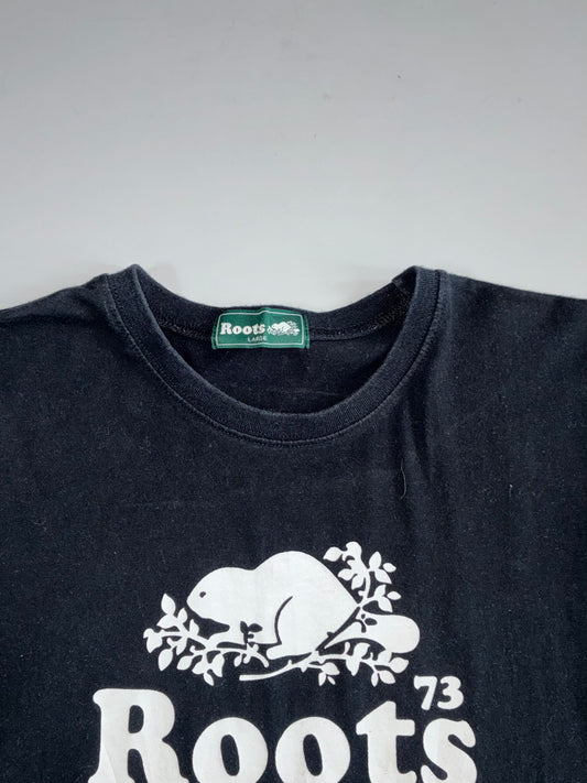 Roots Canada Athletic Goods 73 Beaver Graphic Black Tee (L)