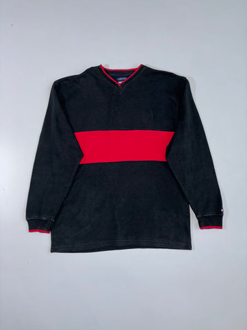 Tommy Hilfiger | V-Neck Sweatshirt | Black/Red (L)