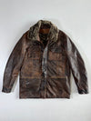 Rugged Distressed Brown Leather Jacket (Xl)
