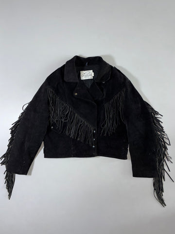 Lariat Leathers Fringe Pure Suede Leather Jacket (L)