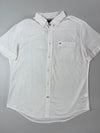 Tommy Hilfiger Short Sleeve Button-Up Shirt - White, Custom Fit (XL)