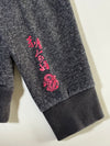Big Train Japanese Dragon Embroidered Sherpa-Lined Hoodie – Charcoal (S/M)