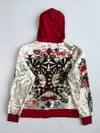 Vintage Y2K Ed Hardy by Christian Audigier Full Rhinestone Tattoo Graphic Zip Hoodie (L)