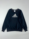 Adidas Big Logo Embroidered Crewneck Sweatshirt  Black  (M)