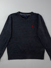 Polo Ralph Lauren Charcoal Grey V-Neck Sweater (S)