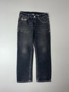 Vintage True Religion Big Stitch Black Wash Jeans (W:36) (L:43)