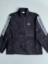 Adidas Black Fleece Half-Zip Pullover 3-Stripes Sleeve – (XL)