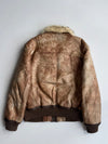 Shepherd Genuine Leather Shearling Fur Collar Bomber Jacket (M/L)