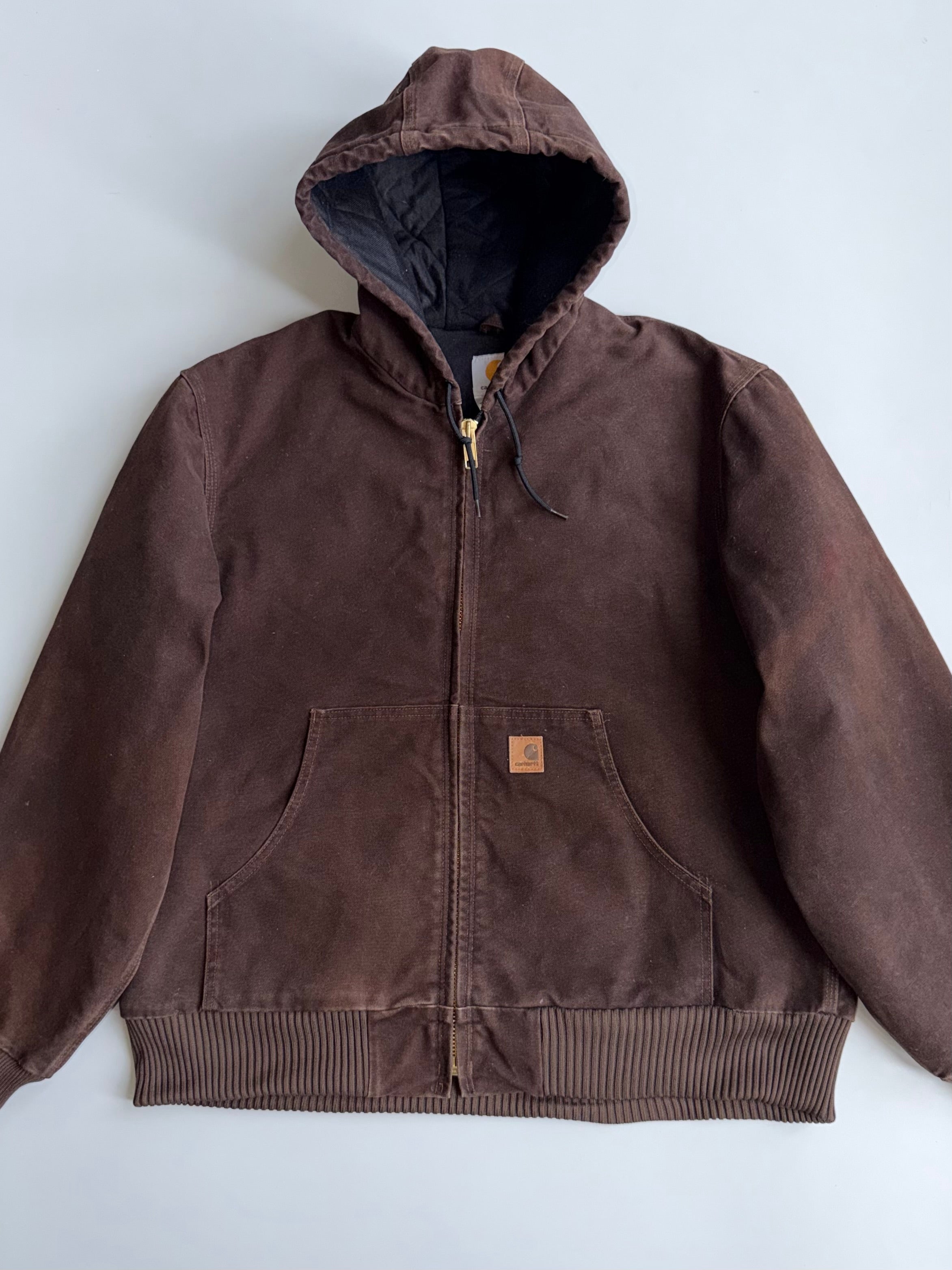 Carhartt | Brown Hooded Active Jacket | (XL/2XL) – Drip Drop Attire