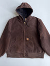 Carhartt | Brown Hooded Active Jacket | (XL/2XL)