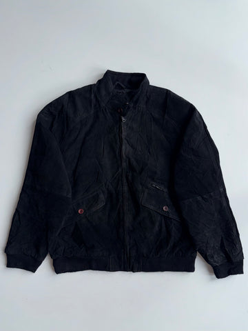 Outbrook Suede Leather Harrington Jacket Black (XL)