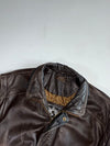 Vintage Marco Giordani Dark Brown Leather Bomber Jacket – Echt Leder Detechable Arms (2XL)