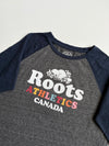 Vintage Roots Athletics Grey Navy Raglan Graphic Tee women’s (S)