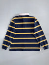 Polo Ralph Lauren Navy & Gold Striped Rugby Shirt Classic Fit (XL)