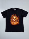 Vintage | Flaming Skull Graphic Tee | Black (XS)
