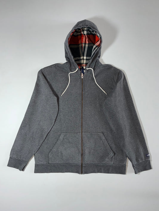 The North Face Plaid-Lined Zip Hoodie – Grey, Men’s (XL)
