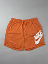 Vintage Nike Big Swoosh Orange Flow Shorts (W:32) (L:17)