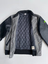 Nike Air-Sole 77 Grey Wool Black Leather Sleeve Varsity Jacket (M)