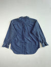 Vintage 90s Guess Jeans Jacquard Striped Indigo Denim Shirt (L)
