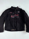 Highway 1 Canvas Motorcycle Jacket – Black, “Division 53” Printed Lining (XL)