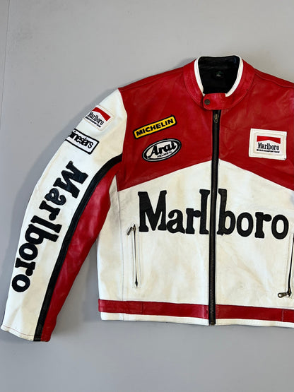 !                                                                                                                                                                                 Marlboro RARE F1 Racing Jacket in Ultra Premium Pure Leather (SUPER RARE) (L)