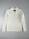 Polo Ralph Lauren | Cable Knit Split Neck Sweater Cream | (S)