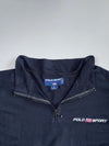 Vintage Polo Sport Ralph Lauren Black Quarter Zip Mock Neck Pullover (XL/2XL)