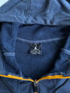 Jordan Flight Navy Zip-Up Hoodie with Yellow Zips (M)