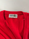 Vintage Chemise Lacoste V-Neck Sweater – Red, Made in Spain (XL)