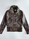Danier Premium Original Leather Jacket (Detechable Furr Coller ) (S)