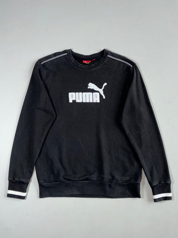 Vintage Y2K Puma Black Big Logo Appliqué Sweatshirt (M)