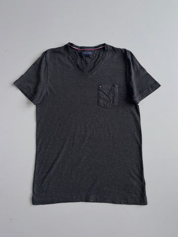 Tommy Hilfiger V-Neck Pocket T-Shirt Charcoal Grey (S)