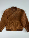 Bramdon Ribbed-Collar Suede Bomber Jacket (2XL)