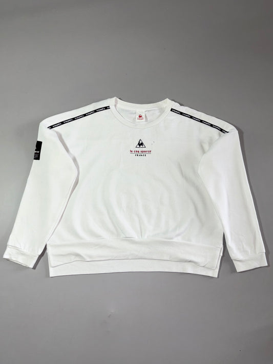 Le Coq Sportif Logo Taping Crewneck Sweatshirt – White Woman’s (M)