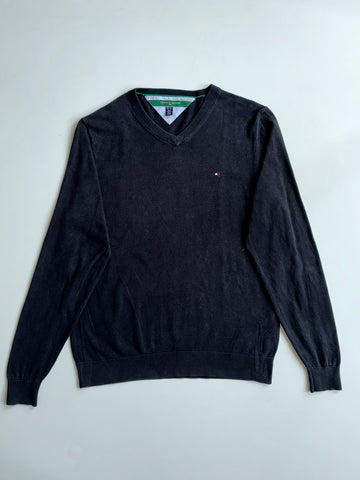 Tommy Hilfiger Golf Black V-Neck Knit Sweater (L)