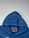 American Vintage Blue Graphic Pullover Hoodie | Camping Forest Print (M)