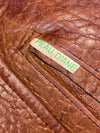 Made in France Heritage Brown Leather Bomber Jacket (L)