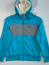 Puma Sport Lifestyle Sherpa-Lined Zip-Up Hoodie Turquoise/Grey Colorblock,  (M)