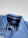 Soccx Blue Embroidered Canada Patch Button-Up Shirt (M)