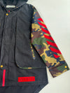 Off-White Camo Sleeve Diagonal Arrows Hooded Jacket Black(XL)