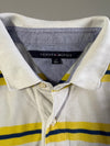 Tommy Hilfiger White & Yellow Striped Polo T-Shirt (L/XL)