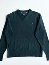 Tommy Hilfiger Lambswool V-Neck Sweater – Forest Green (XL)