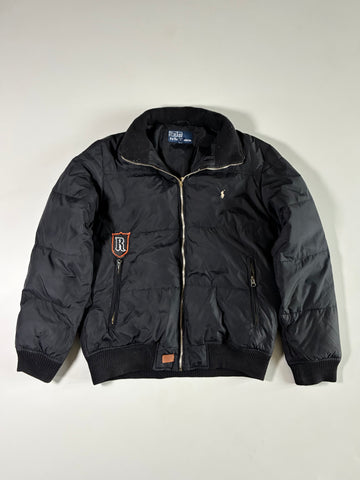 Vintage Polo Ralph Lauren Black Puffer Bomber Jacket (XL)
