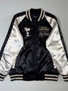Peanuts Snoopy “Stay Cool” Satin Souvenir Bomber Jacket – Black/White (L)